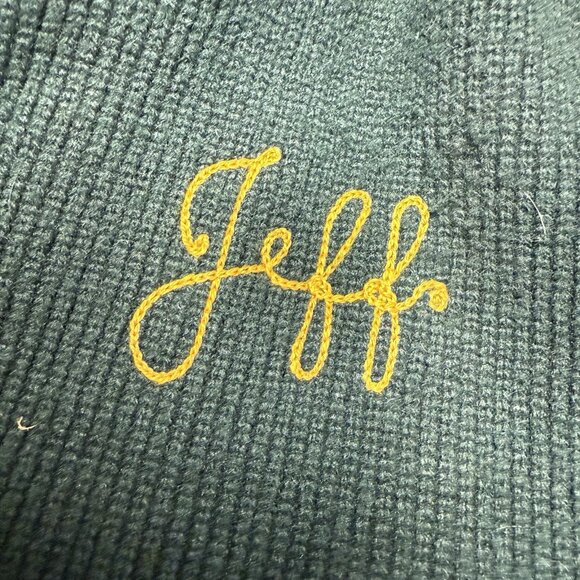 Vintage Sand Knit Doe Lon Letterman Varsity Jacket Mens 40 21x25 Chain Stitch - Picture 5 of 16